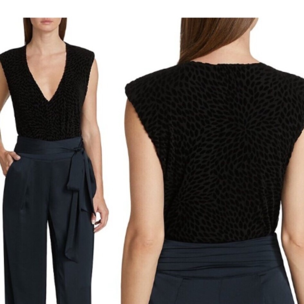 Ramy Brook Regina Velvet Burnout Bodysuit - Size XS - Picture 4 of 13